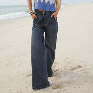 NWOT Free People Lakefield Slouchy High Rise Bohemian Boho Jeans Size 26